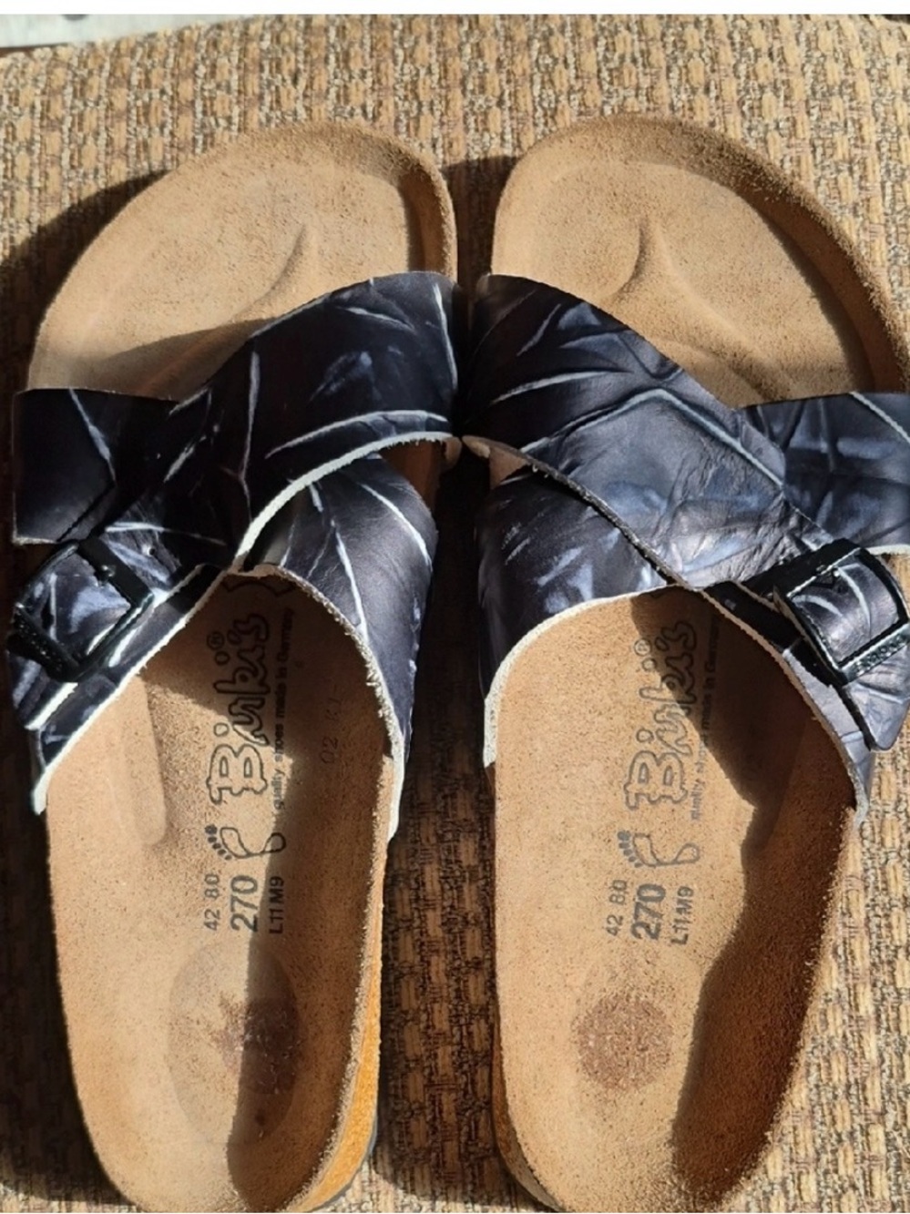 Birki's Quality Shoes Made In Germany Black White Marble Size Ladies 11 Men 9